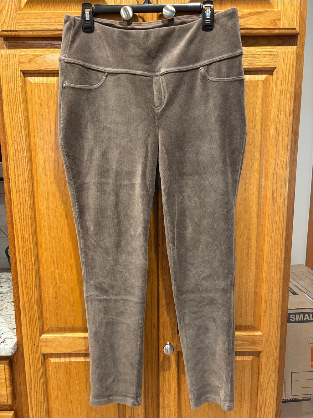 Women’s Suave-Pull-On Jeggings in Taupe - Soft Stretch Fit-Size L-